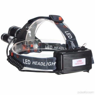 Elfeland 5000Lm 3x T6 LED Rechargeable Headlamp Headlight Night Fishing Head Light Torch Lamp Lantern Rainproof Outdoor Camping+ 2x18650 Battery + USB Charging Cable